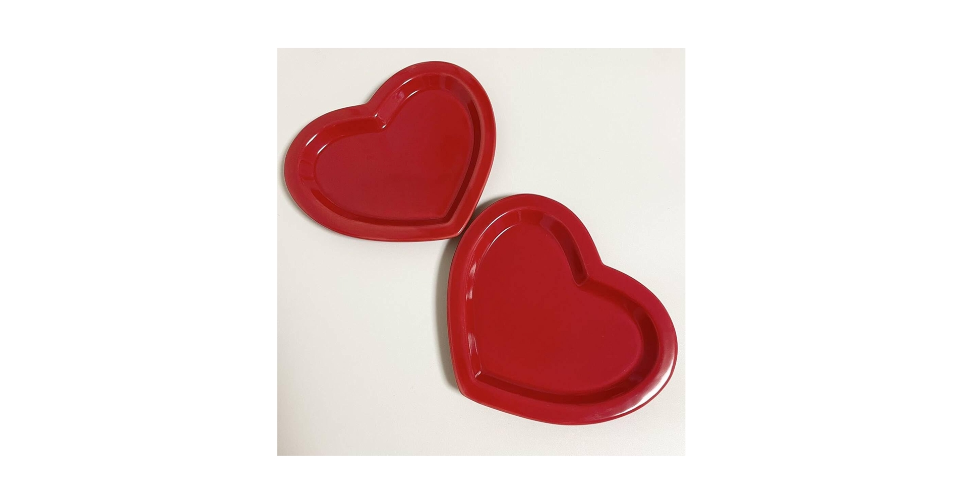 Amazon.co.jp: viv vivre ensemble ハート 皿 2枚セット レッド